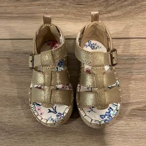 Carter’s Shimmering Gold & Tan Girls’ Sandals - Size 5